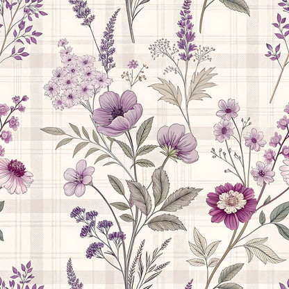 Lavender Cottage Floral Pattern 2 Quilting Cotton Fabric