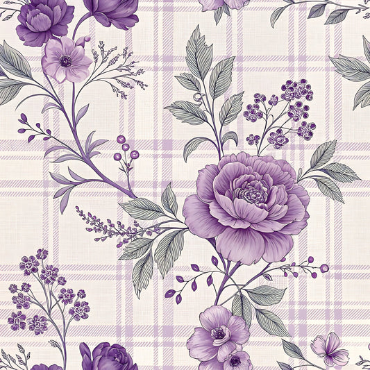 Lavender Cottage Floral Pattern 20 Quilting Cotton Fabric