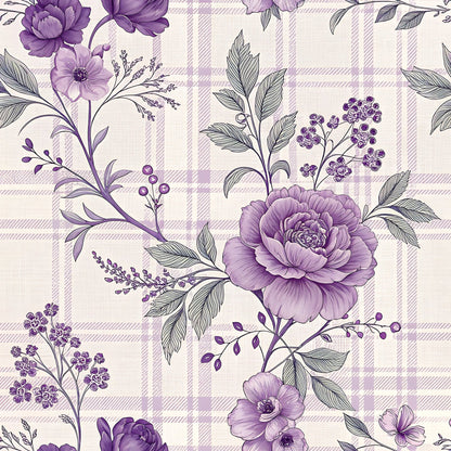 Lavender Cottage Floral Pattern 20 Quilting Cotton Fabric
