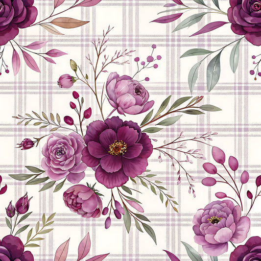 Lavender Cottage Floral Pattern 21 Quilting Cotton Fabric