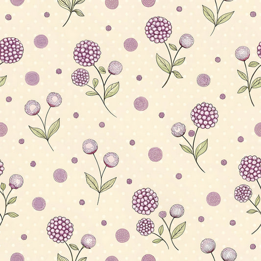 Lavender Cottage Floral Pattern 24 Quilting Cotton Fabric