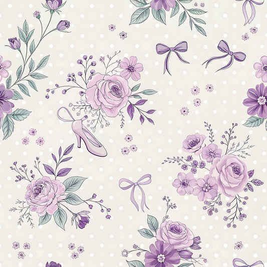 Lilac Ribbon Trellis Pattern 3 Minky Fabric