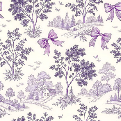 Lavender Cottage Floral Pattern 4 Quilting Cotton Fabric