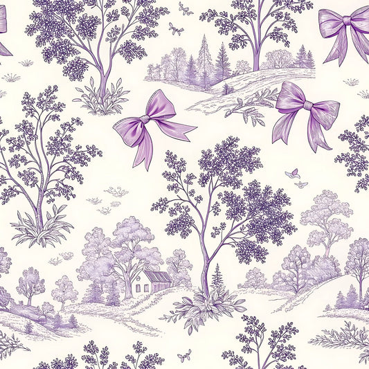 Lilac Ribbon Trellis Pattern 4 Minky Fabric