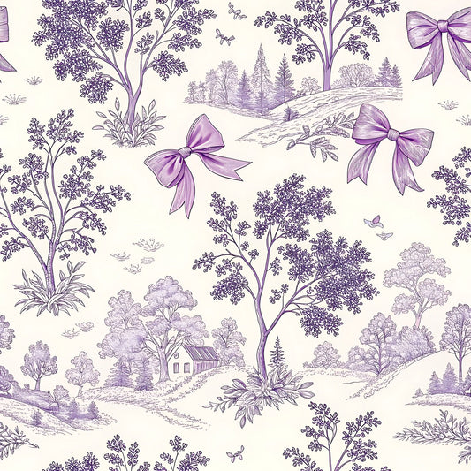 Lavender Cottage Floral Pattern 4 Quilting Cotton Fabric