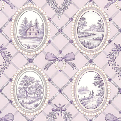 Lavender Cottage Floral Pattern 5 Quilting Cotton Fabric