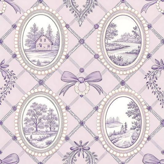 Lavender Cottage Floral Pattern 5 Quilting Cotton Fabric