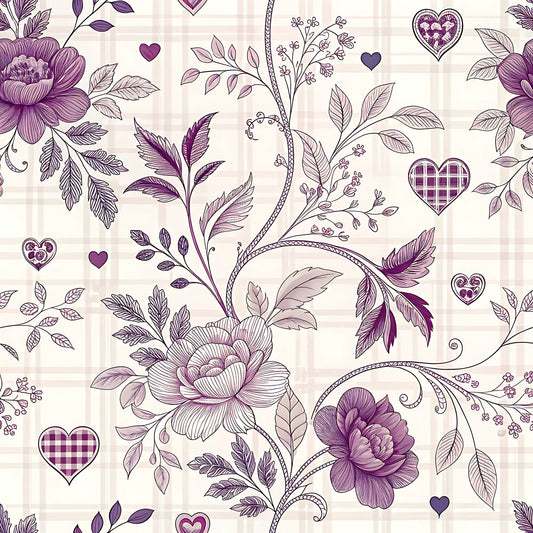 Lavender Cottage Floral Pattern 7 Quilting Cotton Fabric