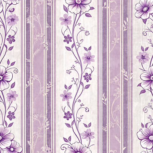Lavender Vintage Cottagecore Pattern 2 Minky Fabric