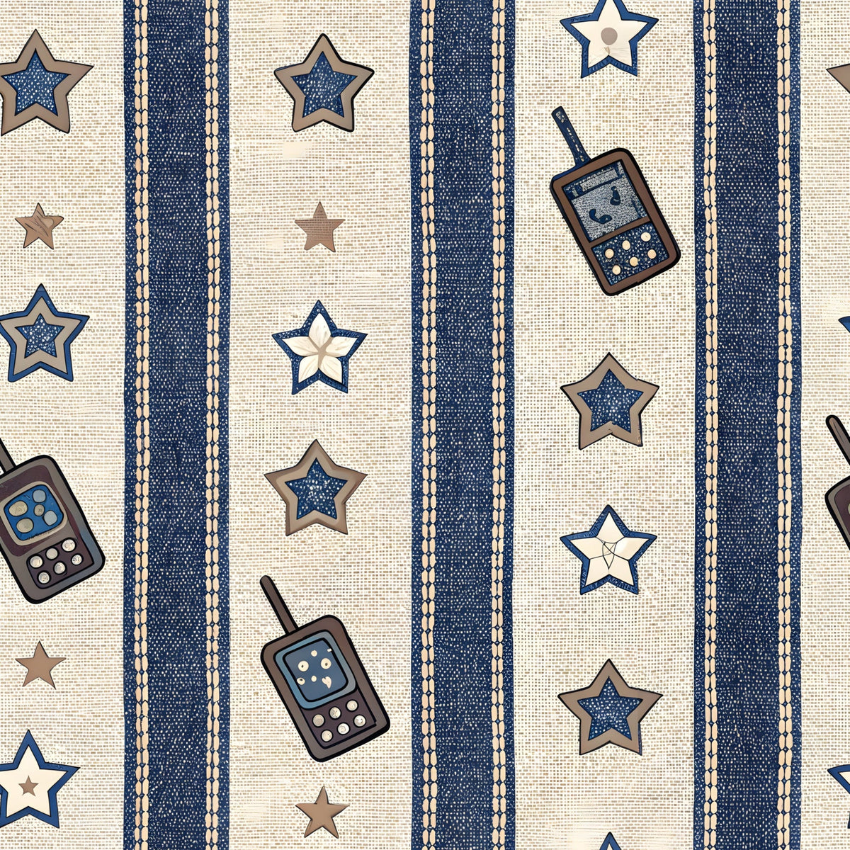 Stitched Denim Pattern 6 Minky Fabric