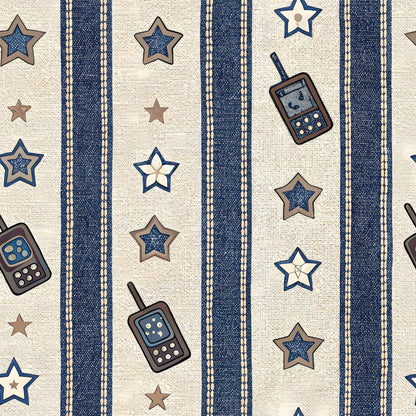Stitched Denim Pattern 6 Minky Fabric