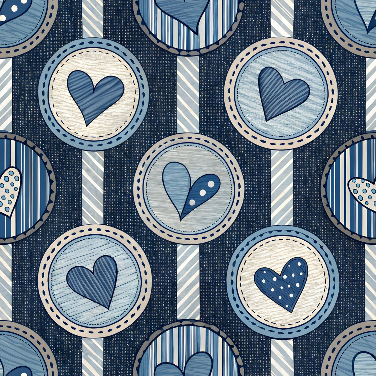 Stitched Denim Pattern 9 Minky Fabric