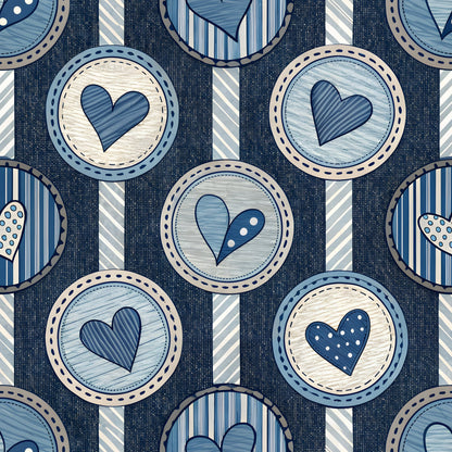 Stitched Denim Pattern 9 Minky Fabric