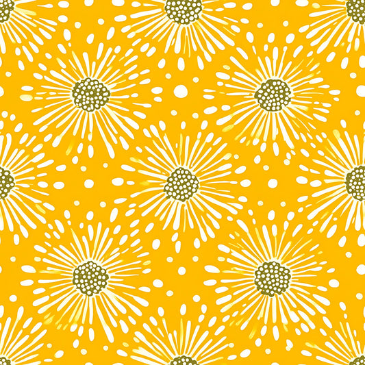 Lemon Burst Pattern 1 Quilting Cotton Fabric