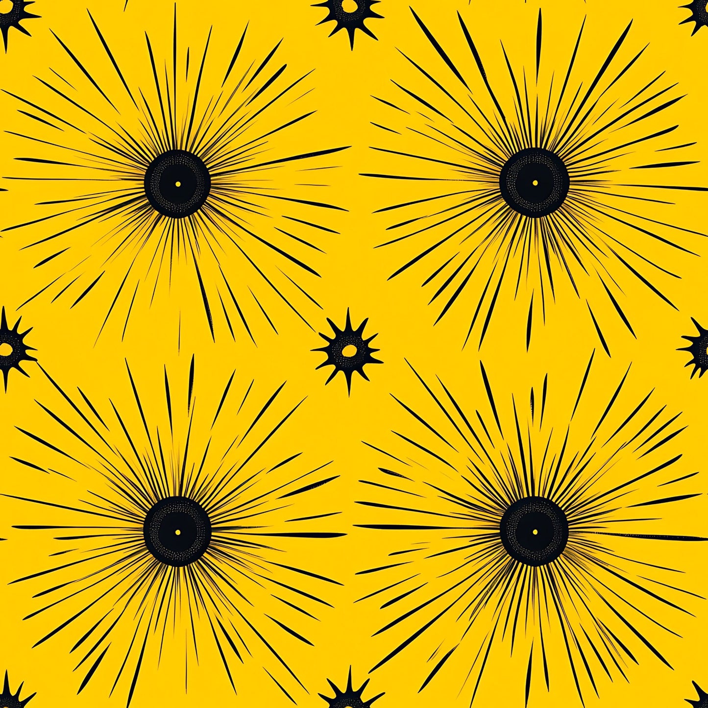 Lemon Burst Pattern 11 Quilting Cotton Fabric