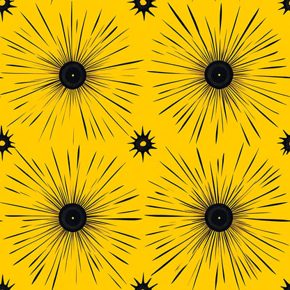 Lemon Burst Pattern 11 Quilting Cotton Fabric