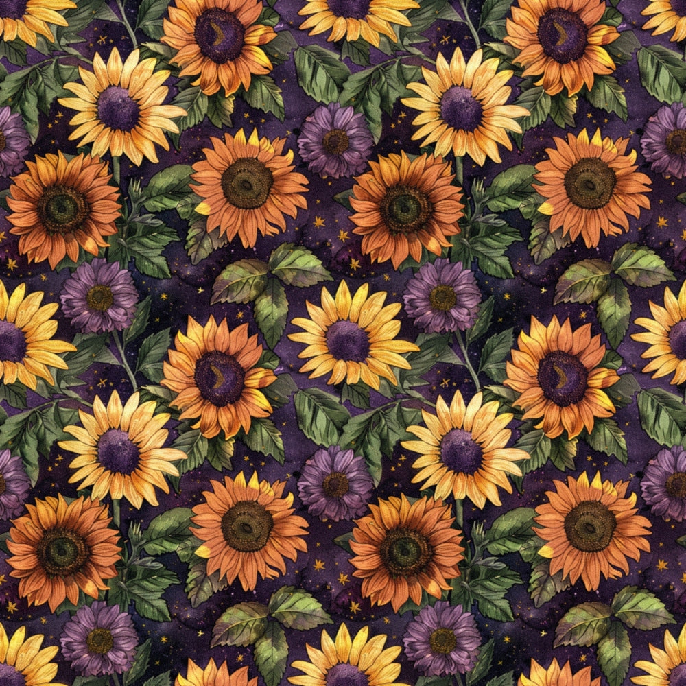 Midnight Sunflowers Pattern 10 Minky Fabric