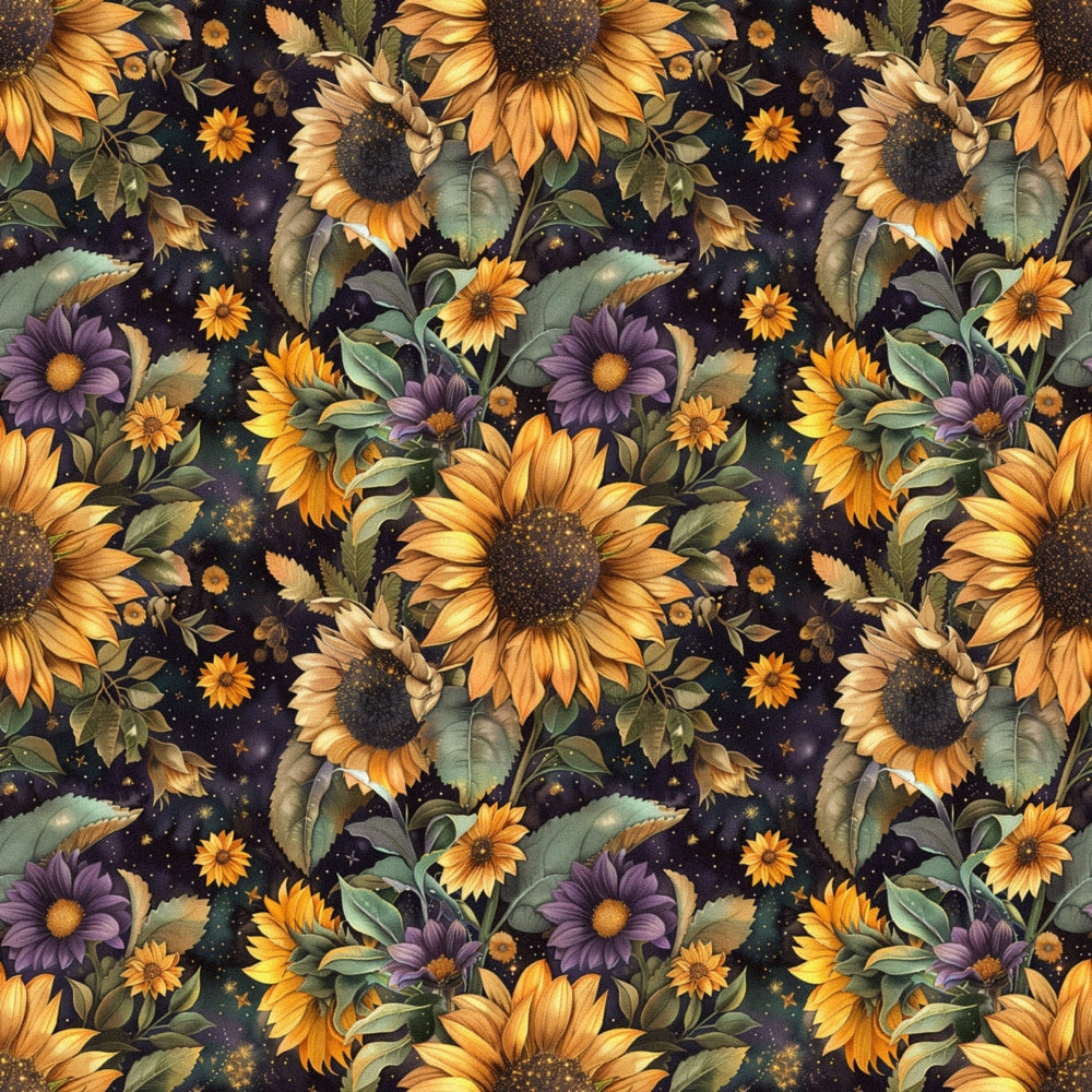 Midnight Sunflowers Pattern 7 Minky Fabric