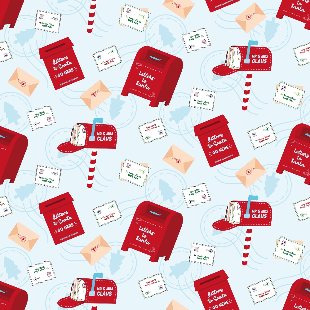 North Pole Post Pattern 12 Minky Fabric