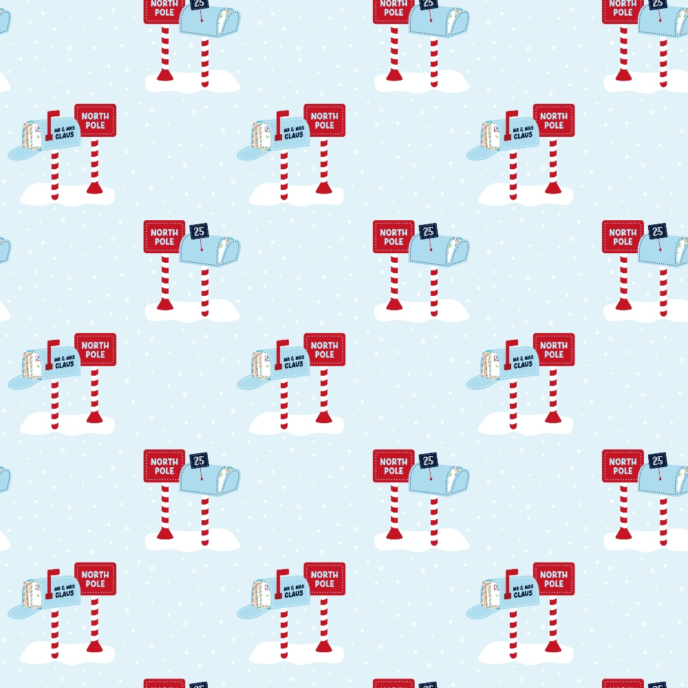 North Pole Post Pattern 13 Minky Fabric