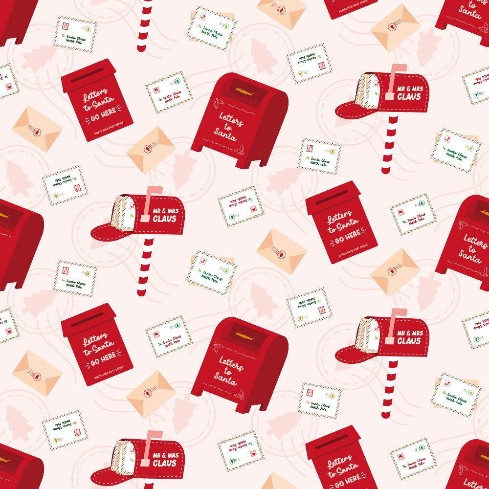 North Pole Post Pattern 4 Minky Fabric