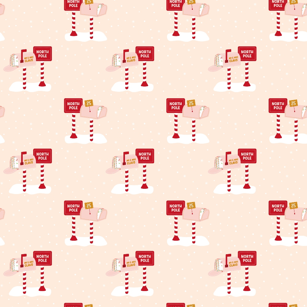 North Pole Post Pattern 5 Minky Fabric