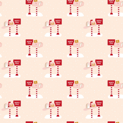 North Pole Post Pattern 5 Minky Fabric