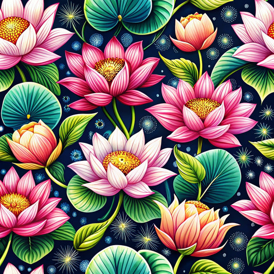 Lily Pond Serenity Pattern 3 Minky Fabric