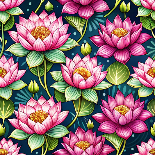 Lily Pond Serenity Pattern 4 Minky Fabric