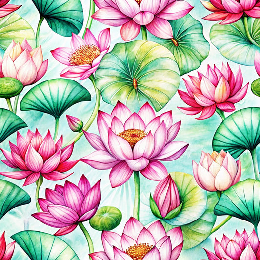 Lily Pond Serenity Pattern 6 Minky Fabric