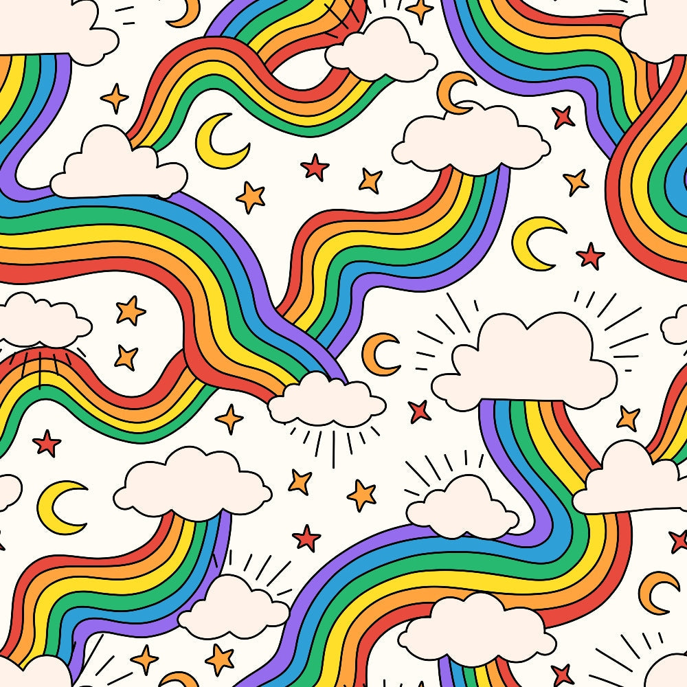 Rainbow Daydream Pattern 1 Minky Fabric
