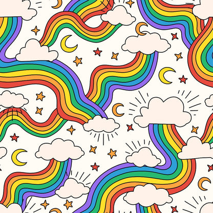 Rainbow Daydream Pattern 1 Minky Fabric