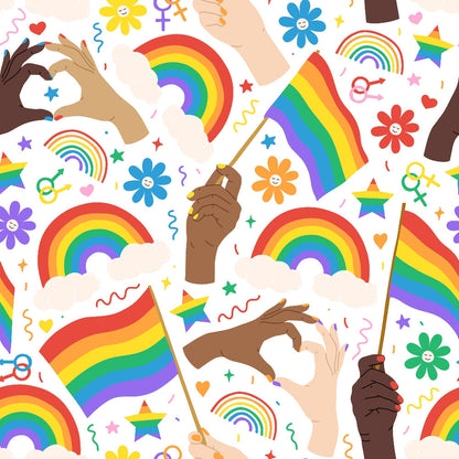 Rainbow Daydream Pattern 2 Minky Fabric