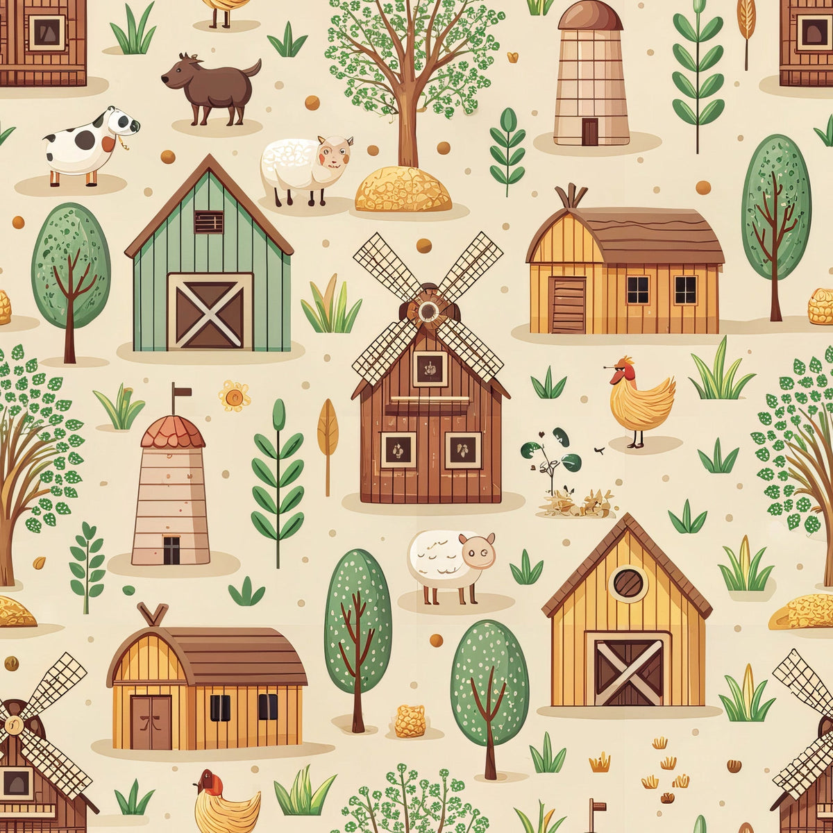 Countryside Charm Pattern 1 Minky Fabric