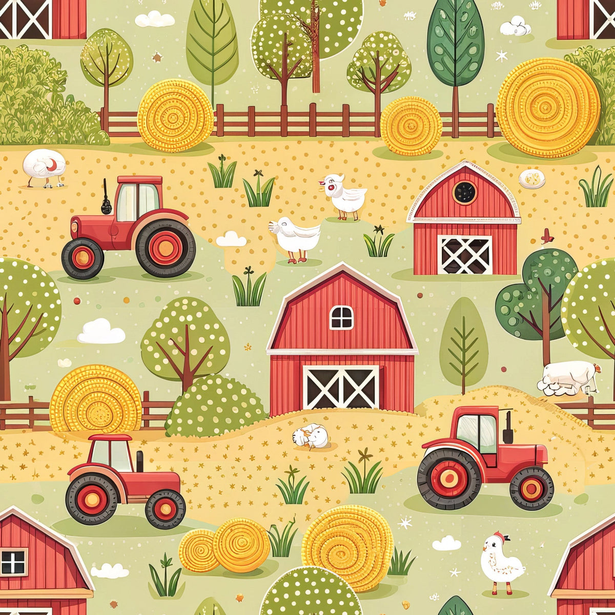 Countryside Charm Pattern 2 Minky Fabric