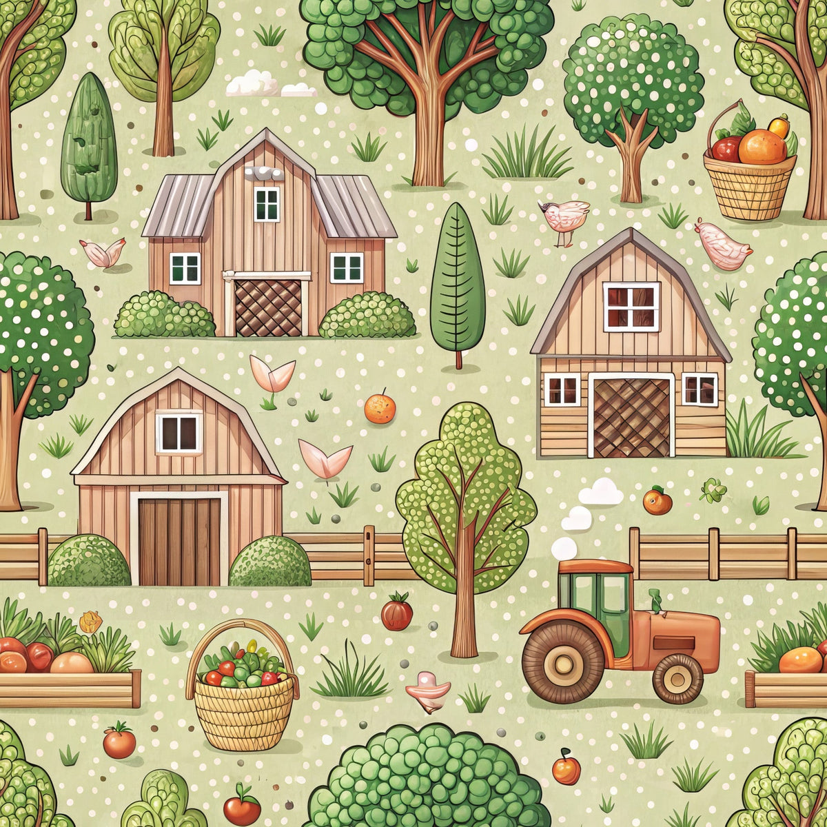 Countryside Charm Pattern 6 Minky Fabric