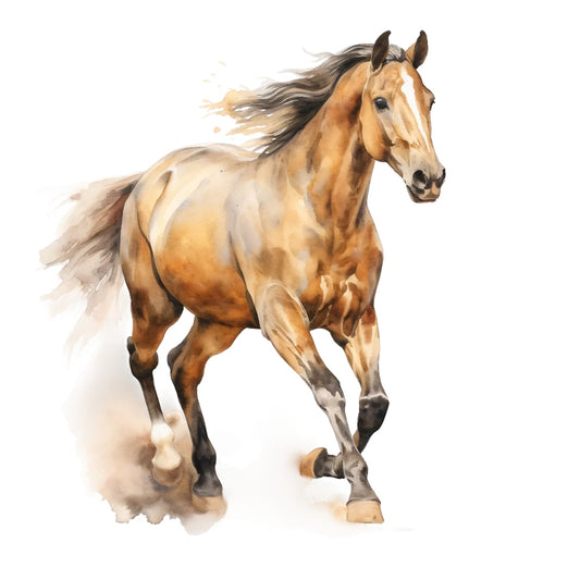 Majestic Horse Fabric Panel 4 featuring a detailed, flowing horse design printed on premium quilting cotton.