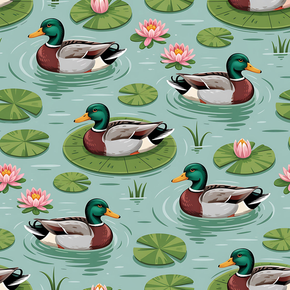 Drakes and Lilies Pattern 11 Minky Fabric