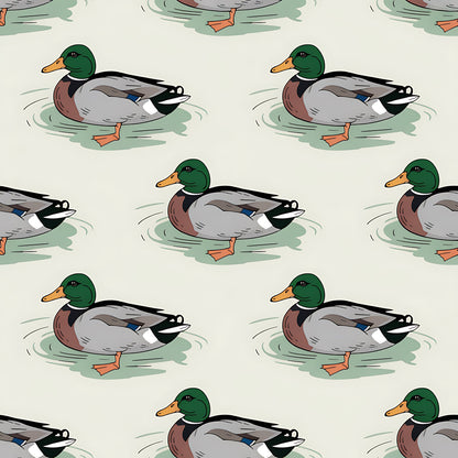 Mallard in the Pond Pattern 12 Quilting Cotton Fabric