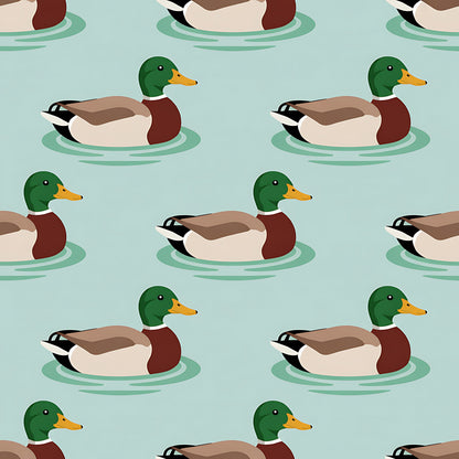 Mallard in the Pond Pattern 13 Quilting Cotton Fabric