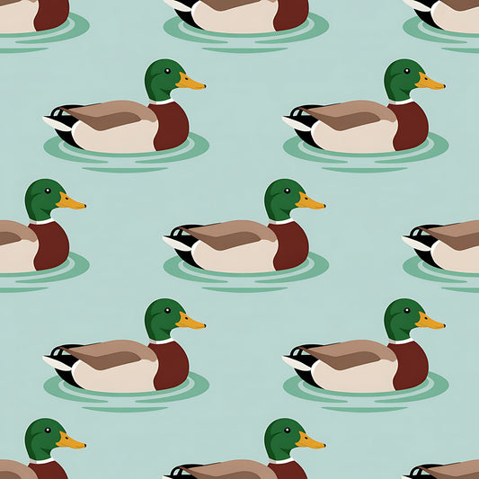 Mallard in the Pond Pattern 13 Quilting Cotton Fabric
