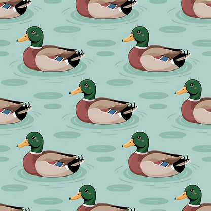 Mallard in the Pond Pattern 14 Quilting Cotton Fabric