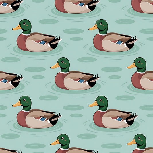Mallard in the Pond Pattern 14 Quilting Cotton Fabric