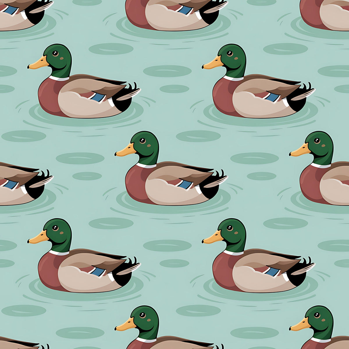 Drakes and Lilies Pattern 14 Minky Fabric