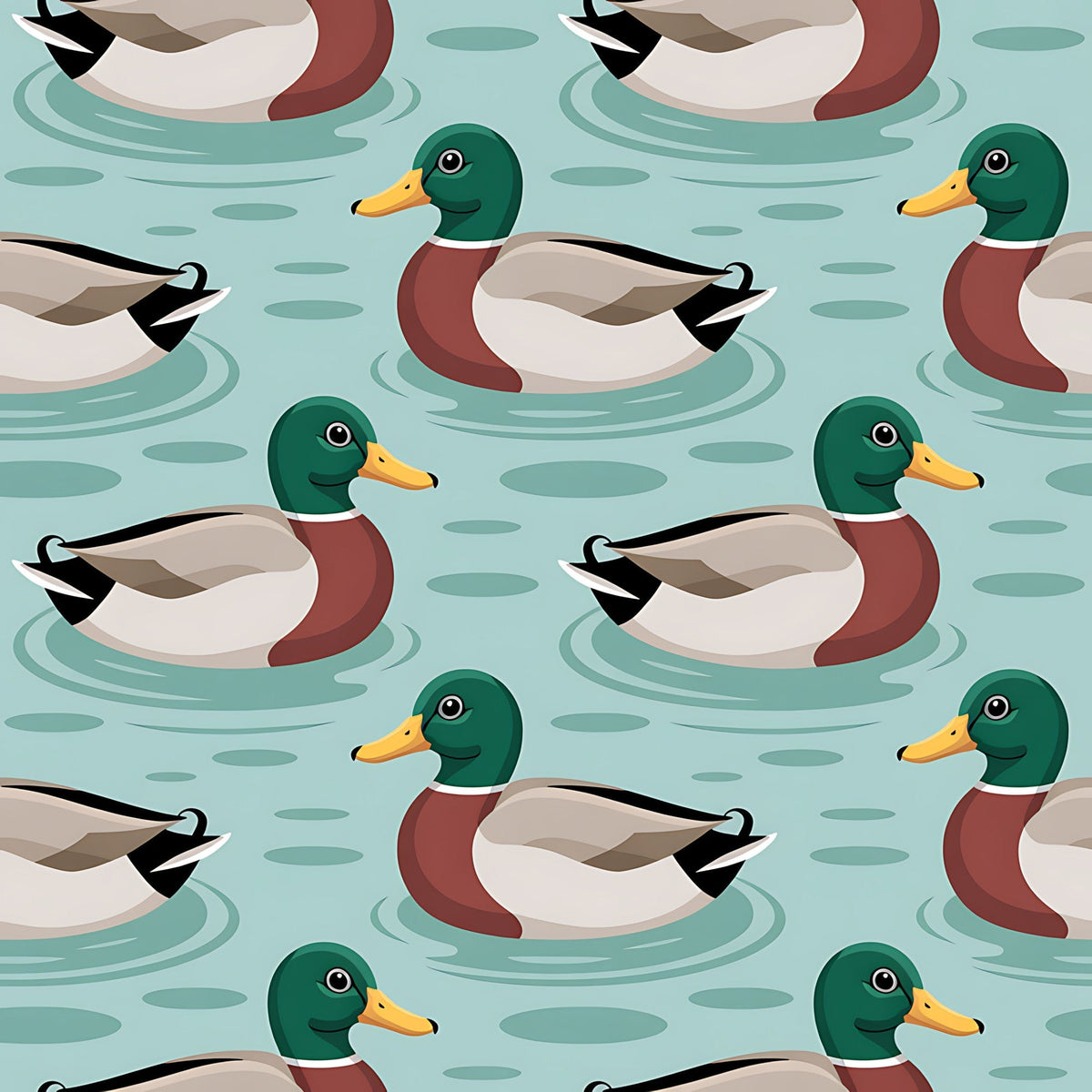 Drakes and Lilies Pattern 15 Minky Fabric