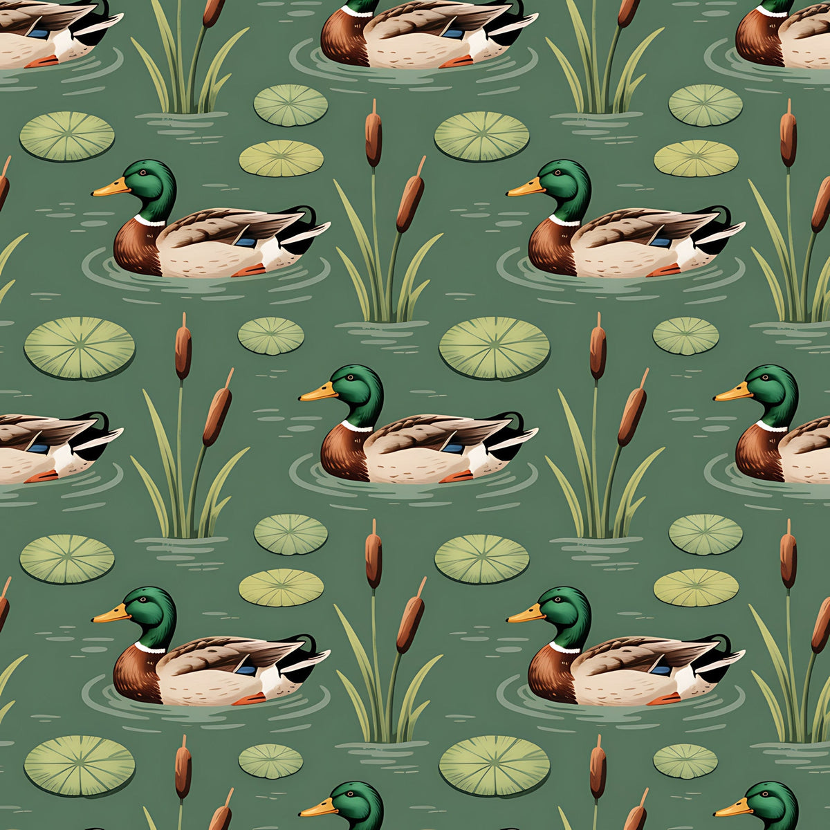 Drakes and Lilies Pattern 16 Minky Fabric