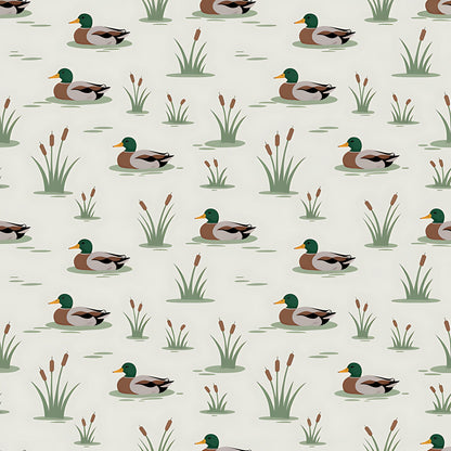 Mallard in the Pond Pattern 19 Quilting Cotton Fabric
