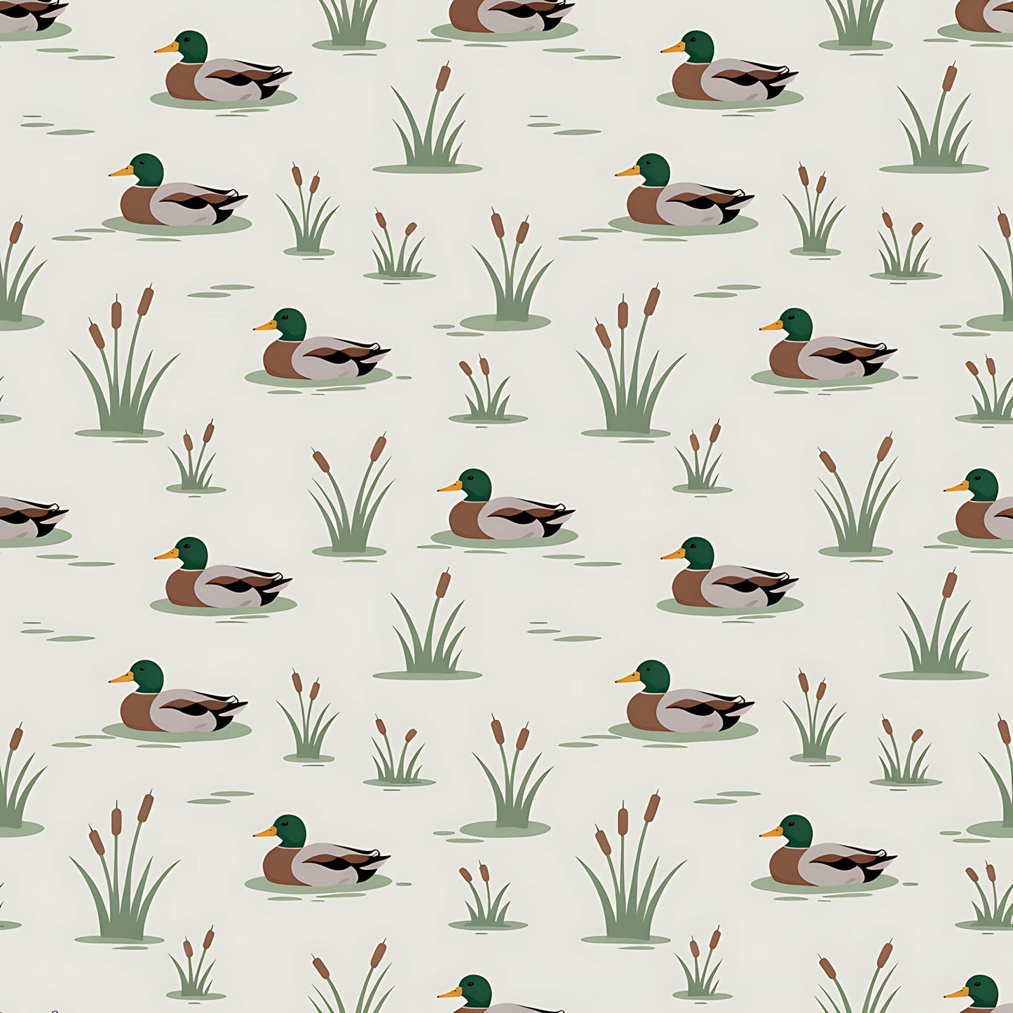 Mallard in the Pond Pattern 19 Quilting Cotton Fabric