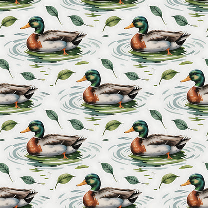 Mallard in the Pond Pattern 22 Quilting Cotton Fabric