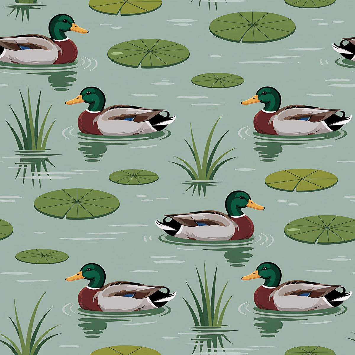 Drakes and Lilies Pattern 24 Minky Fabric